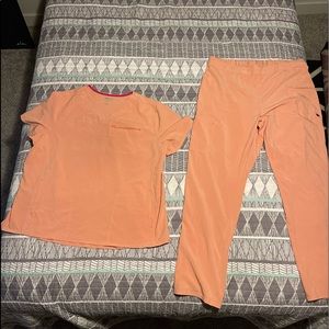 Light pink scrubstar scrub set. Soft, stretchy, comfortable. Such a lovely color